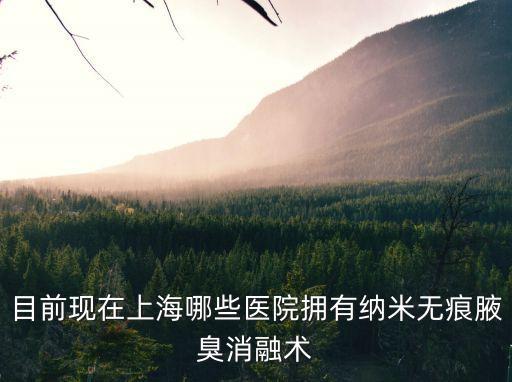 目前現(xiàn)在上海哪些醫(yī)院擁有納米無痕腋臭消融術(shù)