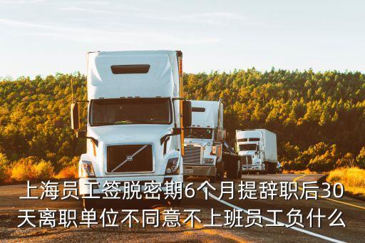 上海員工簽脫密期6個月提辭職后30天離職單位不同意不上班員工負什么