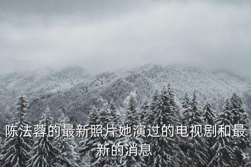 廣州鹿鼎記人均，陳法蓉的最新照片她演過的電視劇和最新的消息