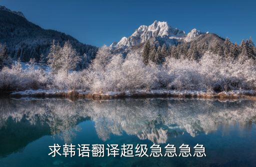 求韓語翻譯超級急急急急