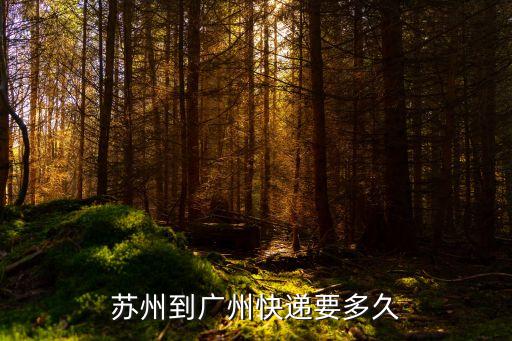 蘇州到廣州快遞要多久