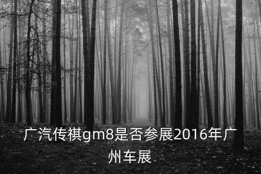 廣州傳祺車(chē)展銷會(huì)，廣汽傳祺gm8是否參展2016年廣州車(chē)展