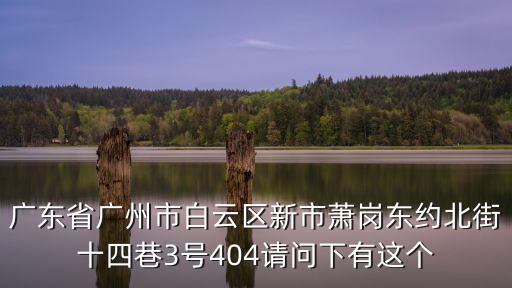 廣東省廣州市白云區新市蕭崗東約北街十四巷3號404請問下有這個