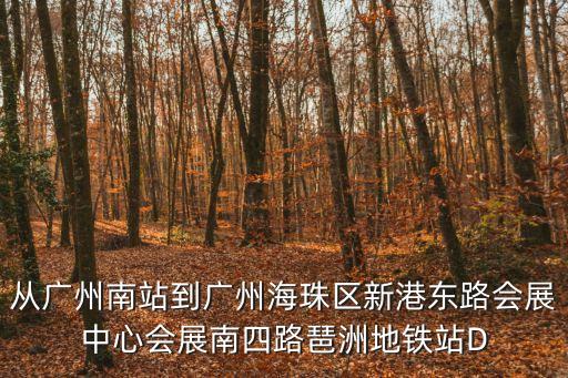 從廣州南站到廣州海珠區(qū)新港東路會展中心會展南四路琶洲地鐵站D