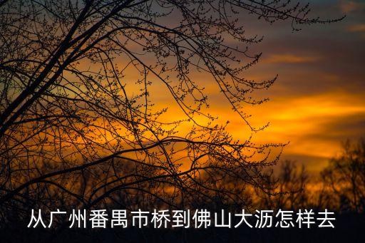 廣州市橋到佛山大瀝，從市橋去佛山大瀝車站怎么去最快又不花大錢的可以先坐地鐵再打