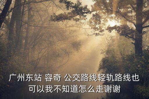 廣州東站到容桂的輕軌，廣州東站 容奇 公交路線輕軌路線也可以我不知道怎么走謝謝