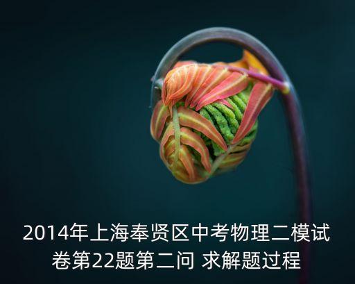 2014年上海奉賢區中考物理二模試卷第22題第二問 求解題過程