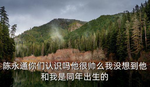 陳永通你們認識嗎他很帥么我沒想到他和我是同年出生的