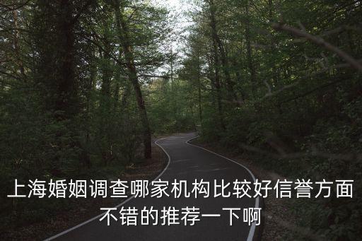 上海婚姻調查哪家機構比較好信譽方面不錯的推薦一下啊