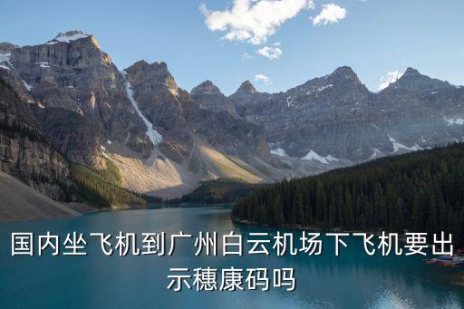 坐飛機到廣州需要健康碼嗎，現在坐飛機西安到廣州還要健康碼嗎