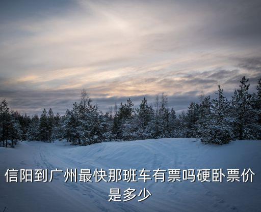 信陽到廣州最快那班車有票嗎硬臥票價(jià)是多少
