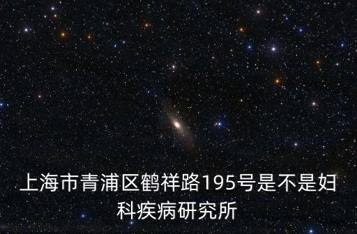 上海市青浦區鶴祥路195號是不是婦科疾病研究所