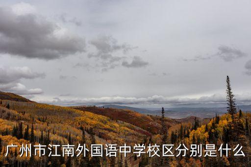 廣州海珠江南外國語南校區，廣州市江南外國語中學校區分別是什么