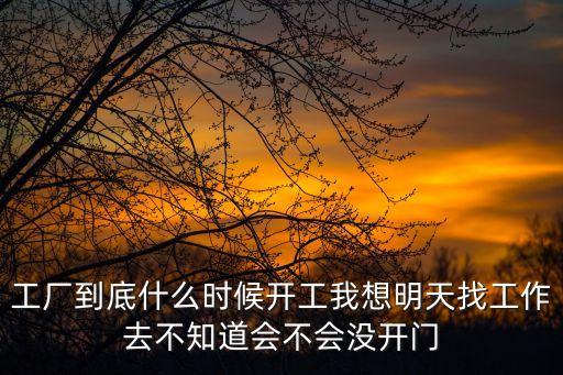 工廠到底什么時候開工我想明天找工作去不知道會不會沒開門