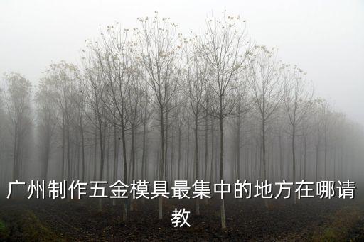 廣州制作五金模具最集中的地方在哪請教