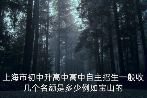 上海市初升高比例是多少，上海市初中升高中高中自主招生一般收幾個名額是多少例如寶山的