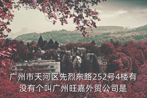 廣州市天河區(qū)先烈東路252號(hào)4樓有沒有個(gè)叫廣州旺嘉外貿(mào)公司是