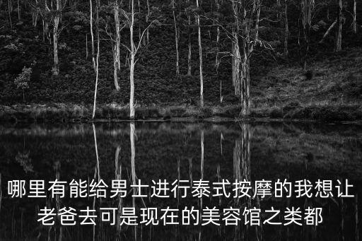 上海市同志spa男士養(yǎng)生館，哪里有能給男士進(jìn)行泰式按摩的我想讓老爸去可是現(xiàn)在的美容館之類都