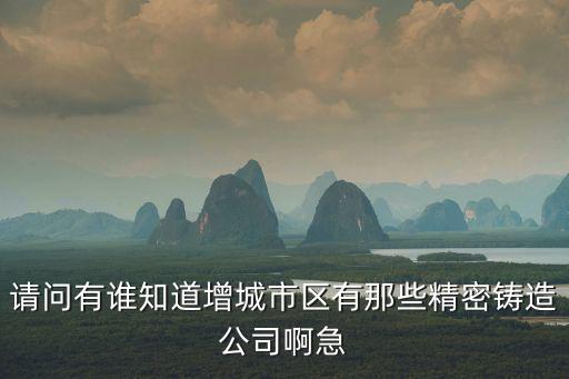 請問有誰知道增城市區有那些精密鑄造公司啊急
