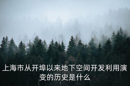 上海市地下空間地質結構，上海市從開埠以來地下空間開發利用演變的歷史是什么