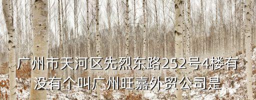 廣州市天河區先烈東路252號4樓有沒有個叫廣州旺嘉外貿公司是