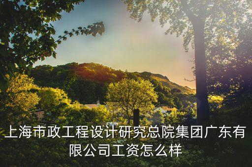 上海市政工程設計研究總院集團廣東有限公司工資怎么樣