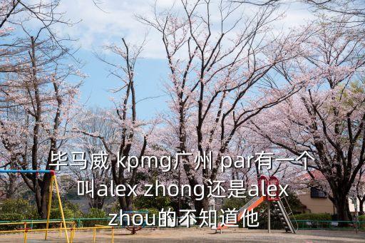 畢馬威 kpmg廣州 par有一個叫alex zhong還是alex zhou的不知道他
