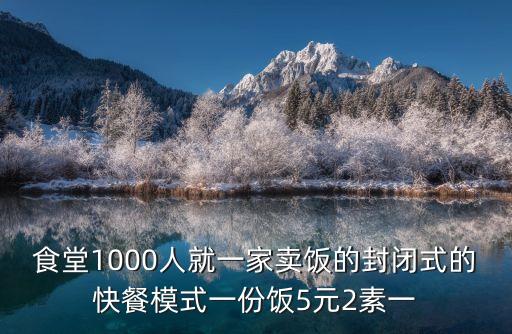 食堂1000人就一家賣飯的封閉式的快餐模式一份飯5元2素一