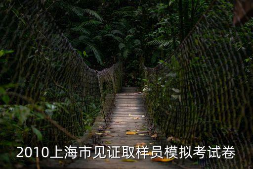 2010上海市見證取樣員模擬考試卷