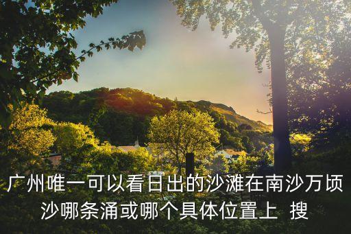 廣州唯一可以看日出的沙灘在南沙萬頃沙哪條涌或哪個具體位置上  搜