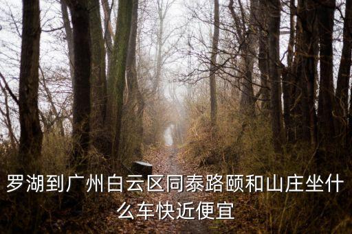 羅湖到廣州白云區(qū)同泰路頤和山莊坐什么車快近便宜
