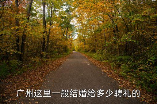 廣州這里一般結婚給多少聘禮的