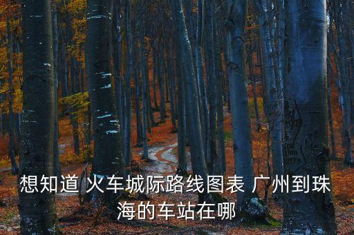 廣州到珠海城際鐵路有哪些，廣州南至珠海北高鐵途經哪些站