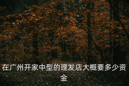 在廣州開家中型的理發(fā)店大概要多少資金