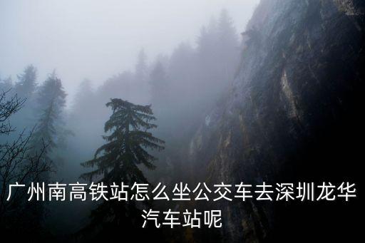 廣州南高鐵站怎么坐公交車去深圳龍華汽車站呢