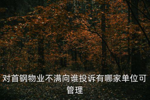 廣州首鋼投訴電話，對首鋼物業不滿向誰投訴有哪家單位可管理