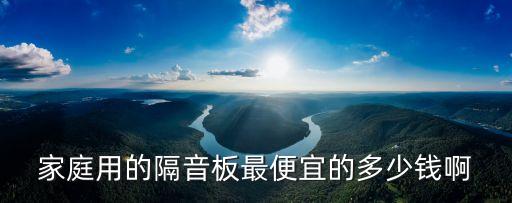 家庭用的隔音板最便宜的多少錢啊