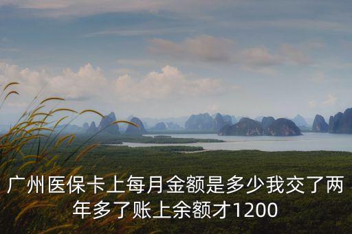 廣州醫保卡上每月金額是多少我交了兩年多了賬上余額才1200