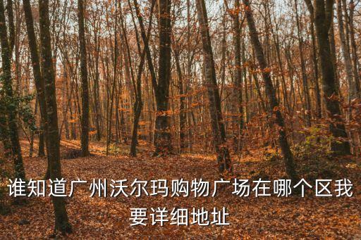 誰知道廣州沃爾瑪購物廣場在哪個區(qū)我要詳細地址