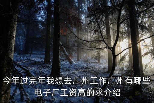 今年過完年我想去廣州工作廣州有哪些電子廠工資高的求介紹