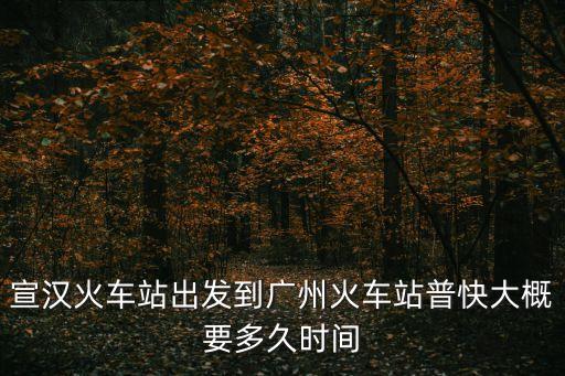 宣漢站至廣州動車，宣漢火車站出發到廣州火車站普快大概要多久時間