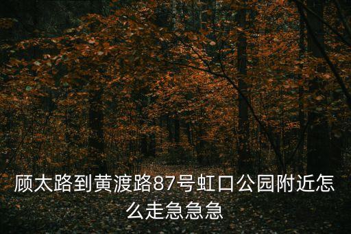 顧太路到黃渡路87號虹口公園附近怎么走急急急
