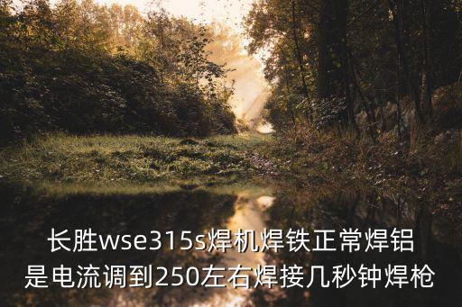 長(zhǎng)勝wse315s焊機(jī)焊鐵正常焊鋁是電流調(diào)到250左右焊接幾秒鐘焊槍