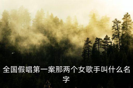 廣州歌手帽子姐叫什么名，全國假唱第一案那兩個女歌手叫什么名字
