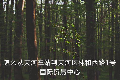 廣州天河海關，怎么從天河車站到天河區林和西路1號國際貿易中心