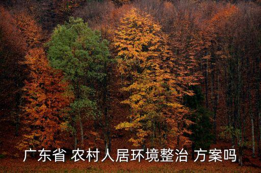 廣東省 農村人居環境整治 方案嗎