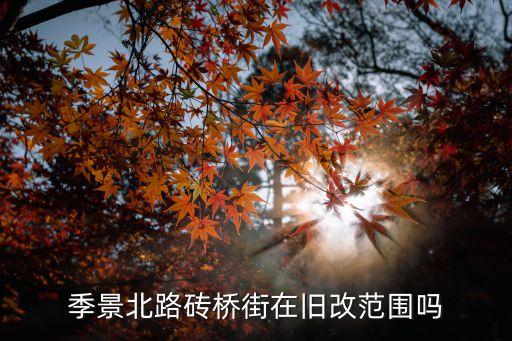 上海市磚橋街，季景北路磚橋街在舊改范圍嗎
