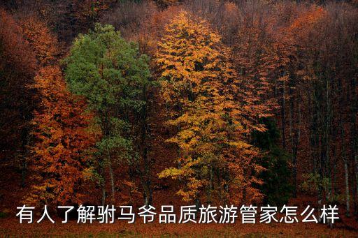 有人了解駙馬爺品質旅游管家怎么樣