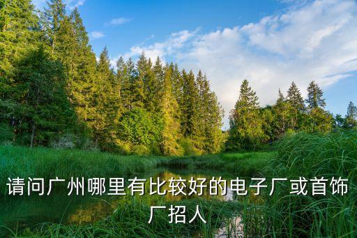 請(qǐng)問(wèn)廣州哪里有比較好的電子廠或首飾廠招人