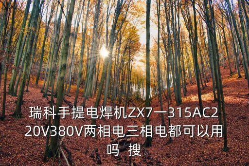 瑞科手提電焊機ZX7一315AC220V380V兩相電三相電都可以用嗎  搜